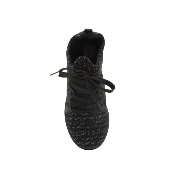Qupid Knit Lace up Black sneakers - Picture 3 of 9